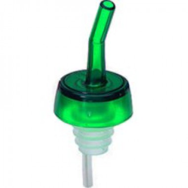 Winco PPW-G Whiskey Free Flow Pourer 1 Dozen Green Collar and Spout 