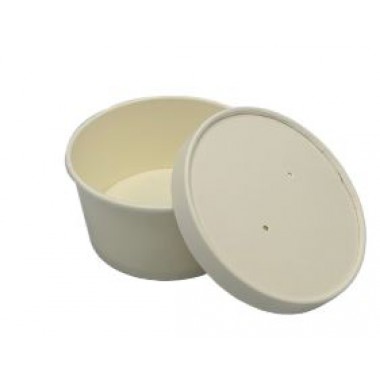 EFC-32-COMBO- Paper Container w/Lid 32 Oz White