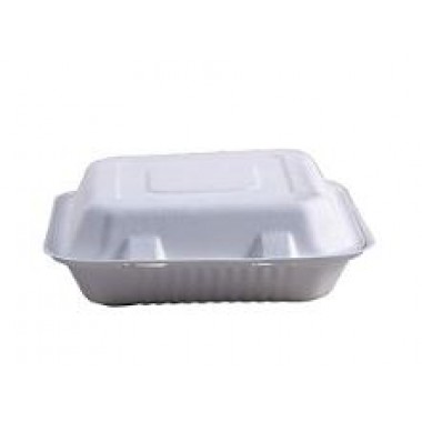 EHL-93-PF- Hinged Container 9" X 9" White