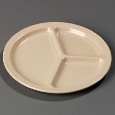KL10225- 10" 3 Comp Plate Tan