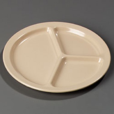 KL10225- 10" 3 Comp Plate Tan