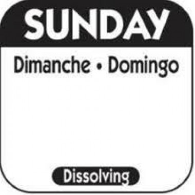 D107R - Dissolvable Labels Sunday