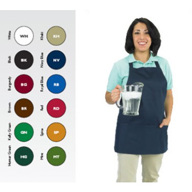 602BAFH-RD - Red Front-Of-The-House Bib Apron