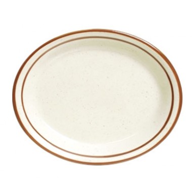 TBS-012- 9" x 7" Platter Brown Speckle