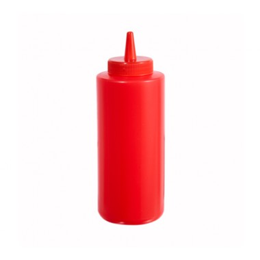 PSB-12R- 12 Oz Red Squeeze Bottle