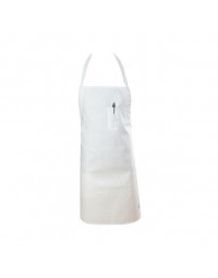 411BA-WH- Bib Apron White Neck Tie